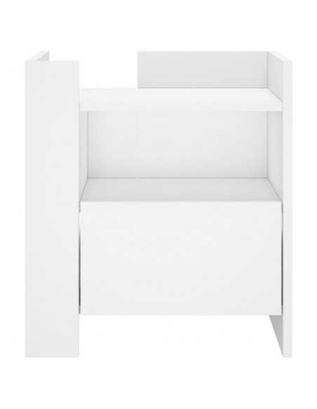 Table de chevet blanc 45x50x50 cm bois d’ingénierie Table de chevet blanc 45x50x50 cm bois d’ingénierie