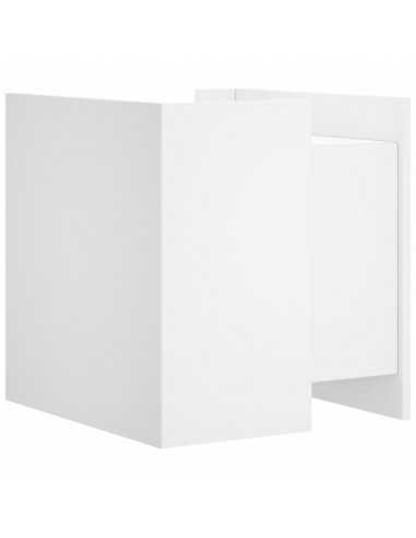 Table de chevet blanc 45x50x50 cm bois d’ingénierie