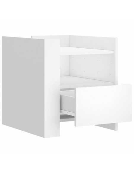 Table de chevet blanc 45x50x50 cm bois d’ingénierie Table de chevet blanc 45x50x50 cm bois d’ingénierie