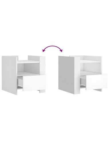 Table de chevet blanc 45x50x50 cm bois d’ingénierie