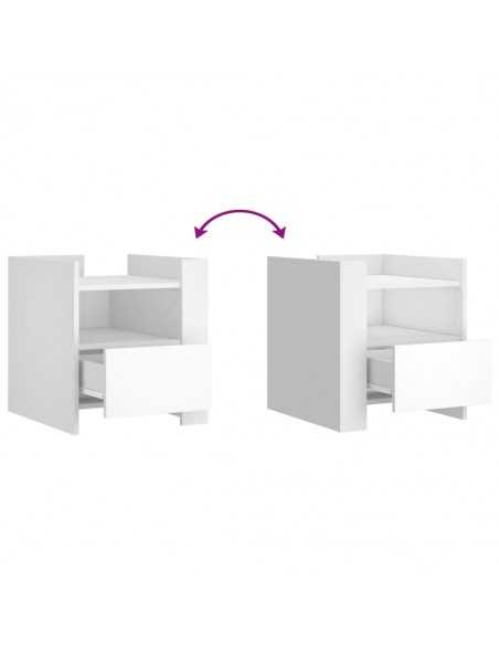 Table de chevet blanc 45x50x50 cm bois d’ingénierie Table de chevet blanc 45x50x50 cm bois d’ingénierie