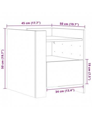 Table de chevet blanc 45x50x50 cm bois d’ingénierie