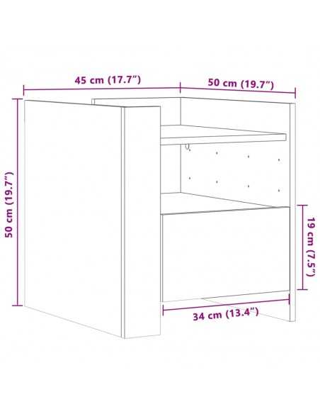 Table de chevet blanc 45x50x50 cm bois d’ingénierie Table de chevet blanc 45x50x50 cm bois d’ingénierie