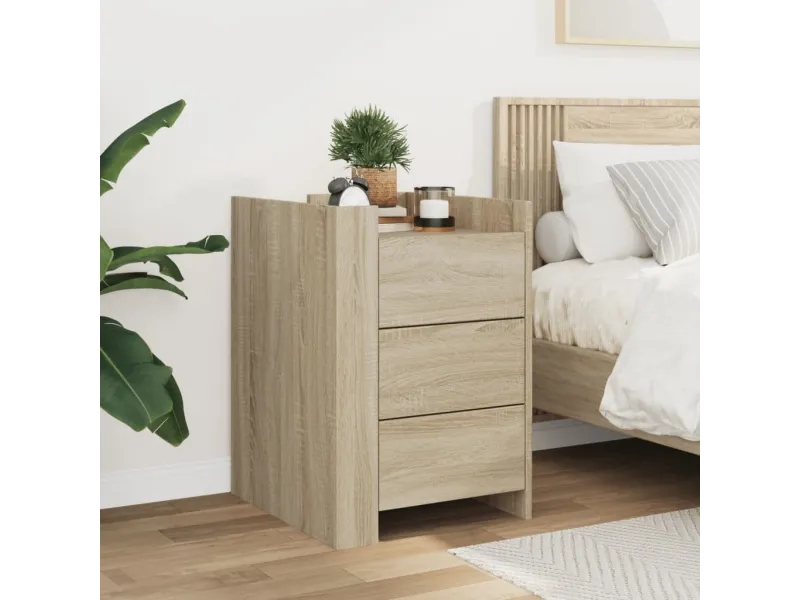 Table de chevet chêne sonoma 45x50x65 cm bois d’ingénierie