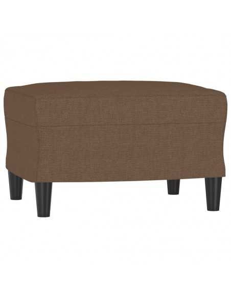 Canapé à 3 places avec repose-pieds Marron 180 cm Tissu