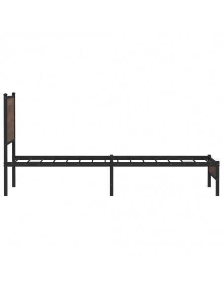 Cadre de lit en métal sans matelas chêne marron 100x190 cm