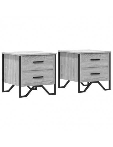 Tables de chevet 2 pcs sonoma gris 40x41x40cm bois d'ingénierie