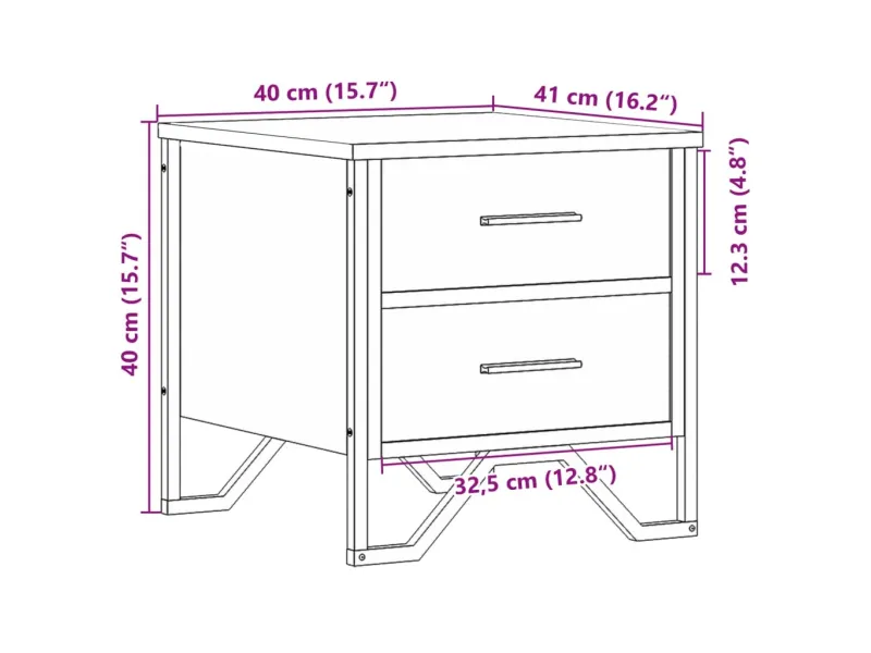 Tables de chevet 2 pcs sonoma gris 40x41x40cm bois d'ingénierie