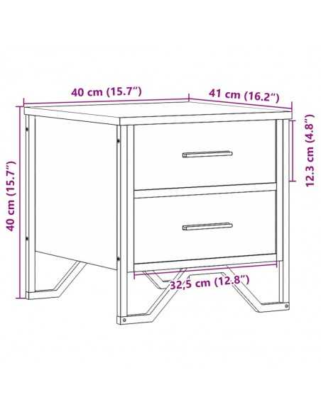 Tables de chevet 2 pcs sonoma gris 40x41x40cm bois d'ingénierie