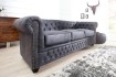 Canapé CHESTERFIELD 3 Places en Microfibre Gris Antique – Élégance, Confort et Robustesse