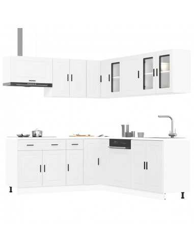 Lot de 3 tables à manger moderne en bois massif et métal coloris naturel et noir