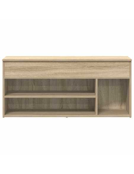 Banc à chaussures chêne sonoma 102x30,5x45 cm bois d'ingénierie