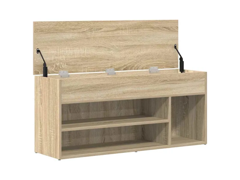 Banc à chaussures chêne sonoma 102x30,5x45 cm bois d'ingénierie