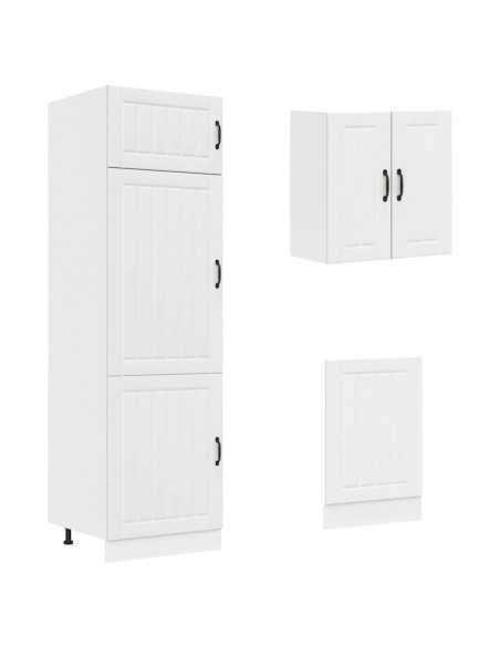 Ensemble d'armoires cuisine 8pcs Kalmar blanc bois d'ingénierie