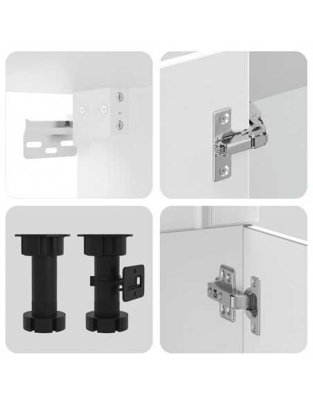 Ensemble d'armoires cuisine 8pcs Kalmar blanc bois d'ingénierie