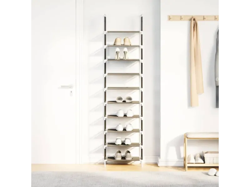Étagère à chaussures 10 niveaux 44x28x180 cm tissu non-tissé