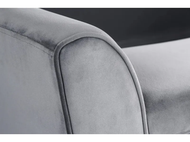 Banc SCARLETT 90 cm – Élégance et modernité en velours gris