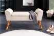 Banc SCARLETT 90 cm – Élégance rétro en tissu texturé beige