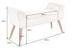 Banc SCARLETT 90 cm – Élégance rétro en tissu texturé beige