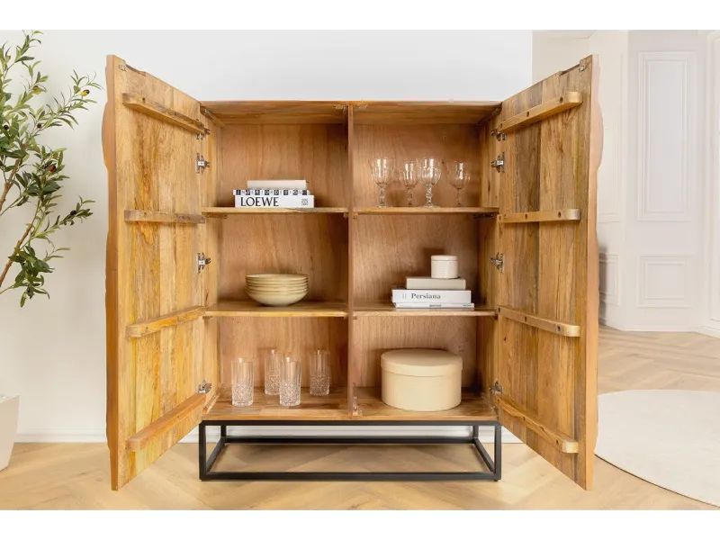 Buffet haut SNAKE 120 cm marron | Buffet moderne bois massif – Adenia Home