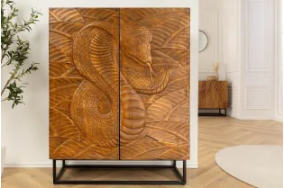 Buffet haut SNAKE 120 cm marron | Buffet moderne bois massif – Adenia Home 2