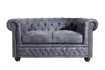 Canapé CHESTERFIELD 2 Places en Microfibre Gris Aspect Antique – Élégance et Confort au Rendez-vous