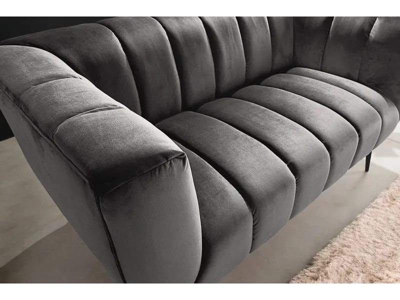 Canapé vert émeraude style rétro 225cm pas cher