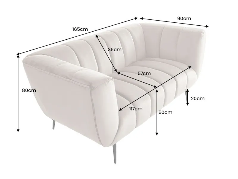Canapé vert émeraude style rétro 225cm pas cher