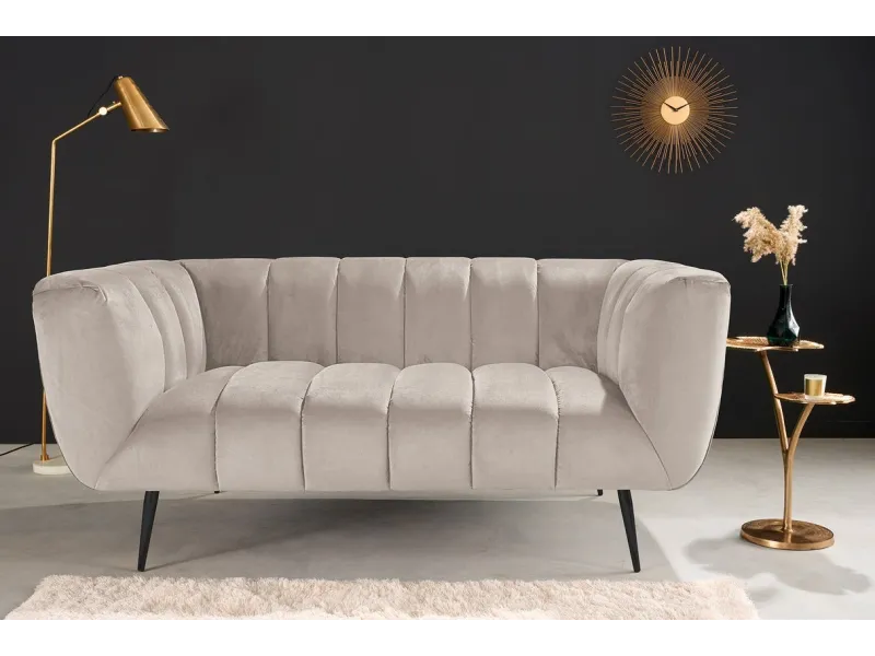 Canapé vert émeraude style rétro 225cm pas cher