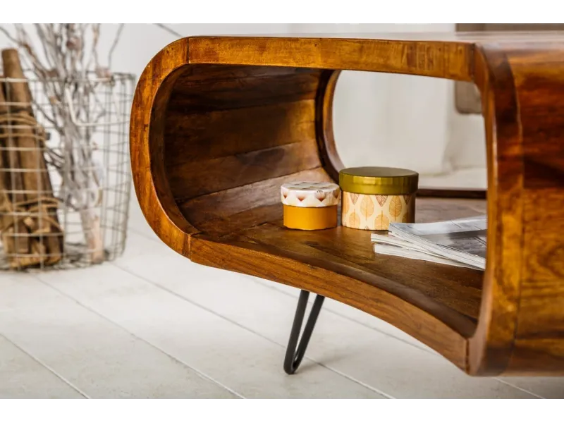 Table Basse Sheesham 90 cm | Table Basse Bois Massif Salon