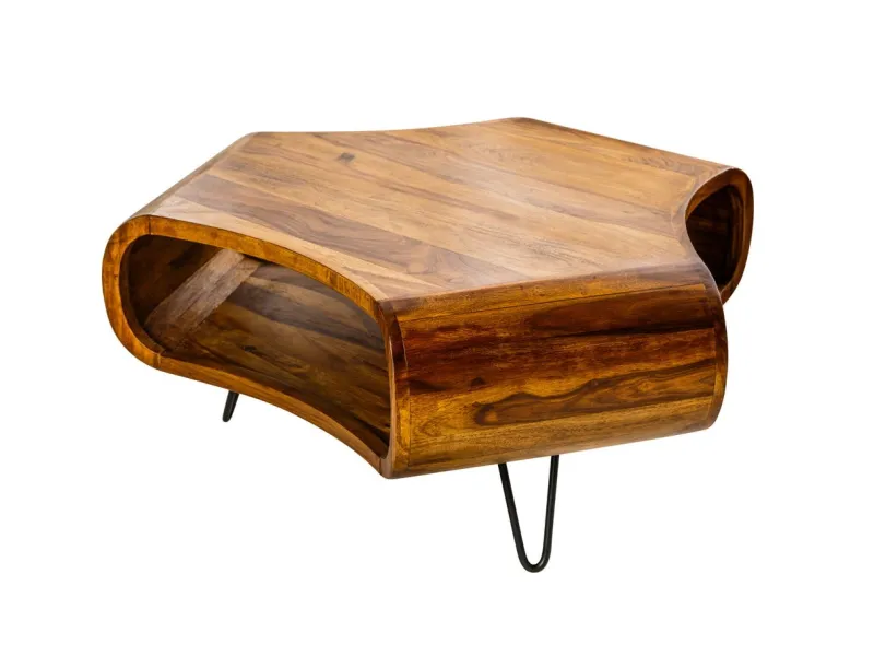 Table Basse Sheesham 90 cm | Table Basse Bois Massif Salon