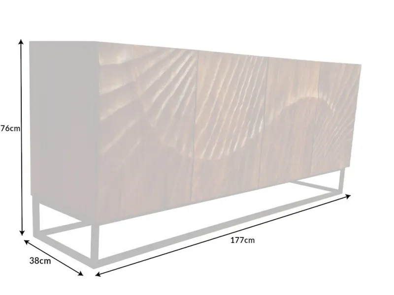 Buffet SCORPION 180cm Bois massif de Manguier Marron 3D - Adenia Home
