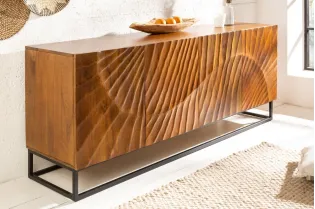 Buffet SCORPION 180cm Bois massif de Manguier Marron 3D - Adenia Home
