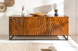Buffet SCORPION 180cm Bois massif de Manguier Marron 3D - Adenia Home 2