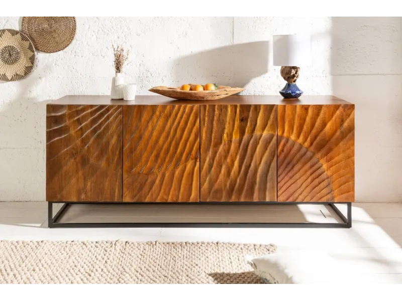 Buffet SCORPION 180cm Bois massif de Manguier Marron 3D - Adenia Home