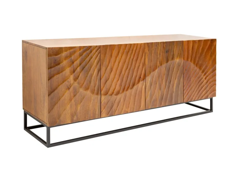 Buffet SCORPION 180cm Bois massif de Manguier Marron 3D - Adenia Home