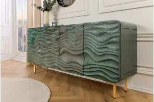 Buffet WAVE 160 cm turquoise | Buffet moderne design en bois massif – Adenia Home