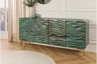 Buffet WAVE 160 cm turquoise | Buffet moderne design en bois massif – Adenia Home 2