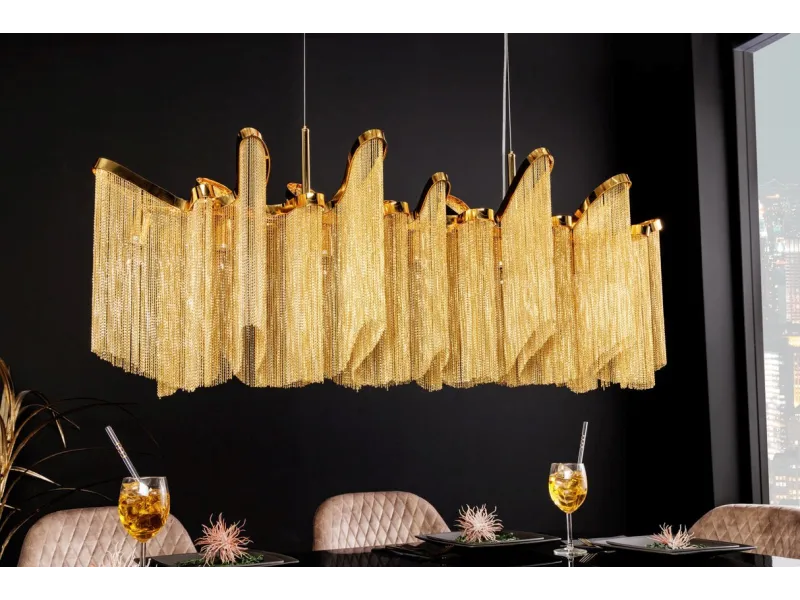 Lampe suspendue nacrée 64cm avec anneaux Suspensions |adeniahome.com