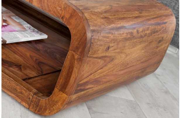 Table basse design rétro de 100cm coloris naturel en bois massif av...