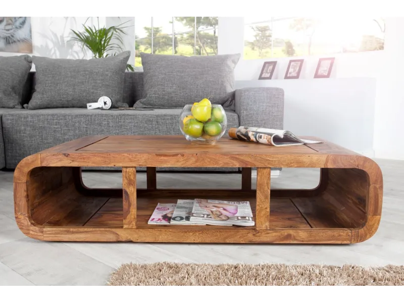 Table basse sheesham 100 cm | Table basse bois massif salon
