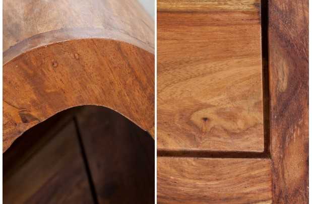 Table basse design rétro de 100cm coloris naturel en bois massif av...