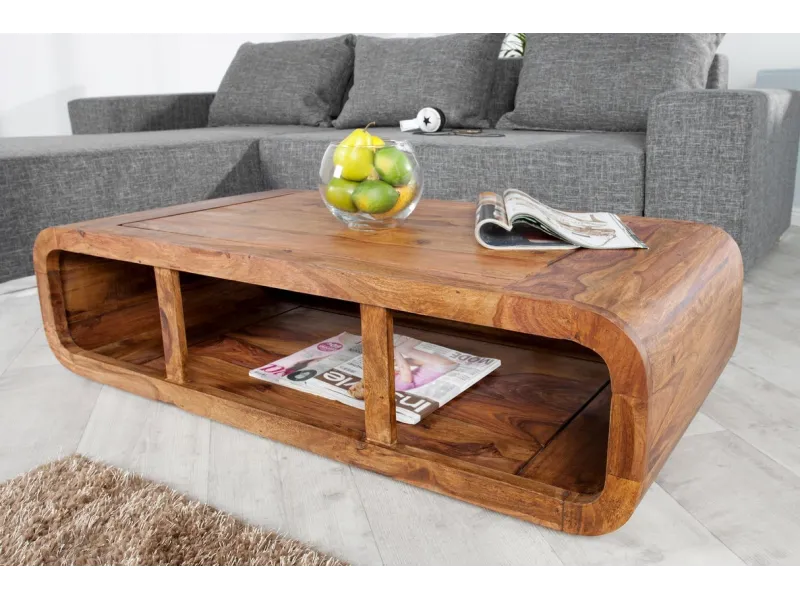 Table basse sheesham 100 cm | Table basse bois massif salon