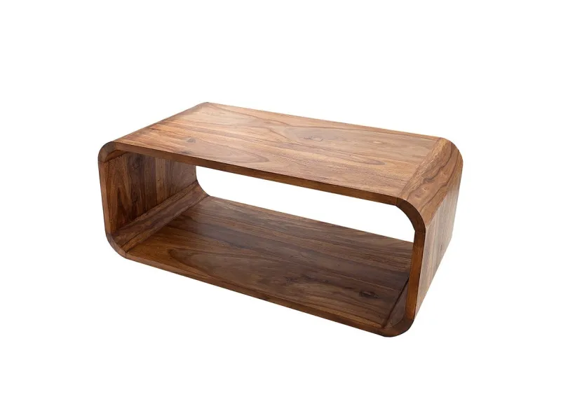Table basse design rétro de 100cm coloris naturel en bois massif av...