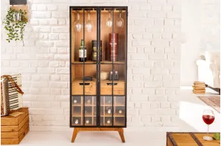Armoire en  bois massif sculpté scorpion coloris noir 141cm pas cher 2