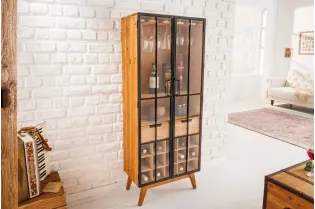 Armoire en  bois massif sculpté scorpion coloris noir 141cm pas cher