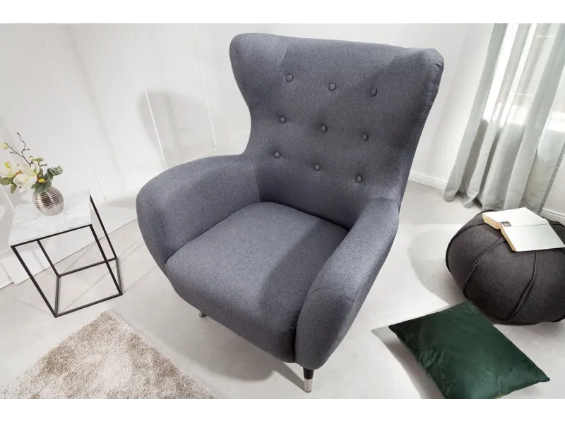 Fauteuil à bascule design scandinave coloris bleu claire Fauteuil |...