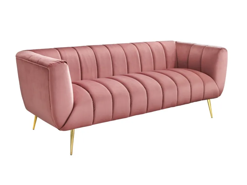 Canapé vert émeraude style rétro 225cm pas cher