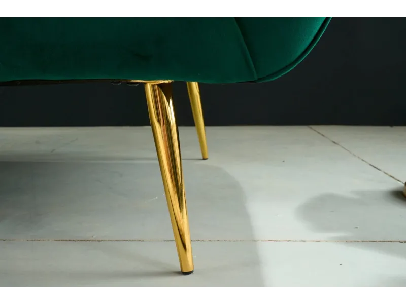 Canapé vert émeraude style rétro 225cm pas cher