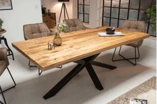 Table GALAXIE 160cm Bois Massif de Manguier & Métal - Adenia Home 2